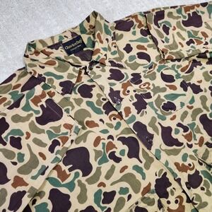 Vintage Frog Duck Camo Shirt Jacket Men XL Charles Daly Shacket Chore Button Up